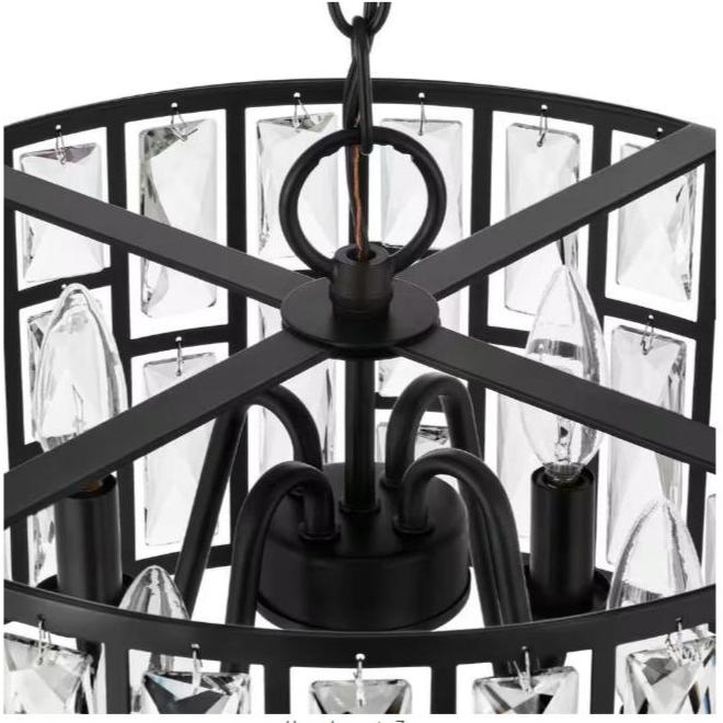 Home Decorators 4-Light Crystal Chandelier in Black