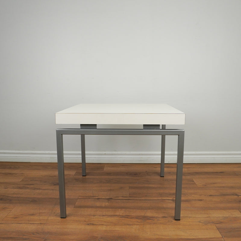 24-inch Square Top Side Table in Sutton White