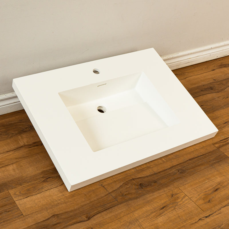 30-inch Porcelain Drop-in Sink in White