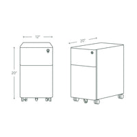 Steel Filing Cabinet in White (with Wheels)