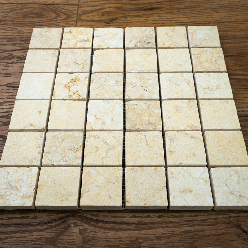 12"x 12" Stone 36-Tile Mosaic - Gold Honed 10pcs (10.65sq ft/box)