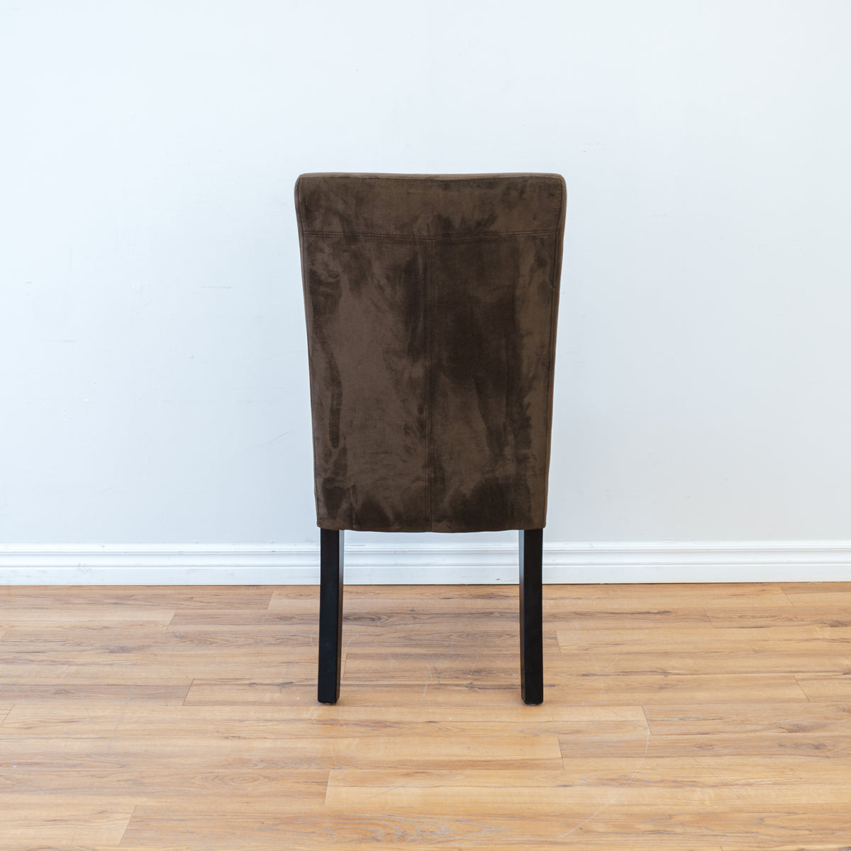 Straight Back Accent Chair in Chocolate Microfibre