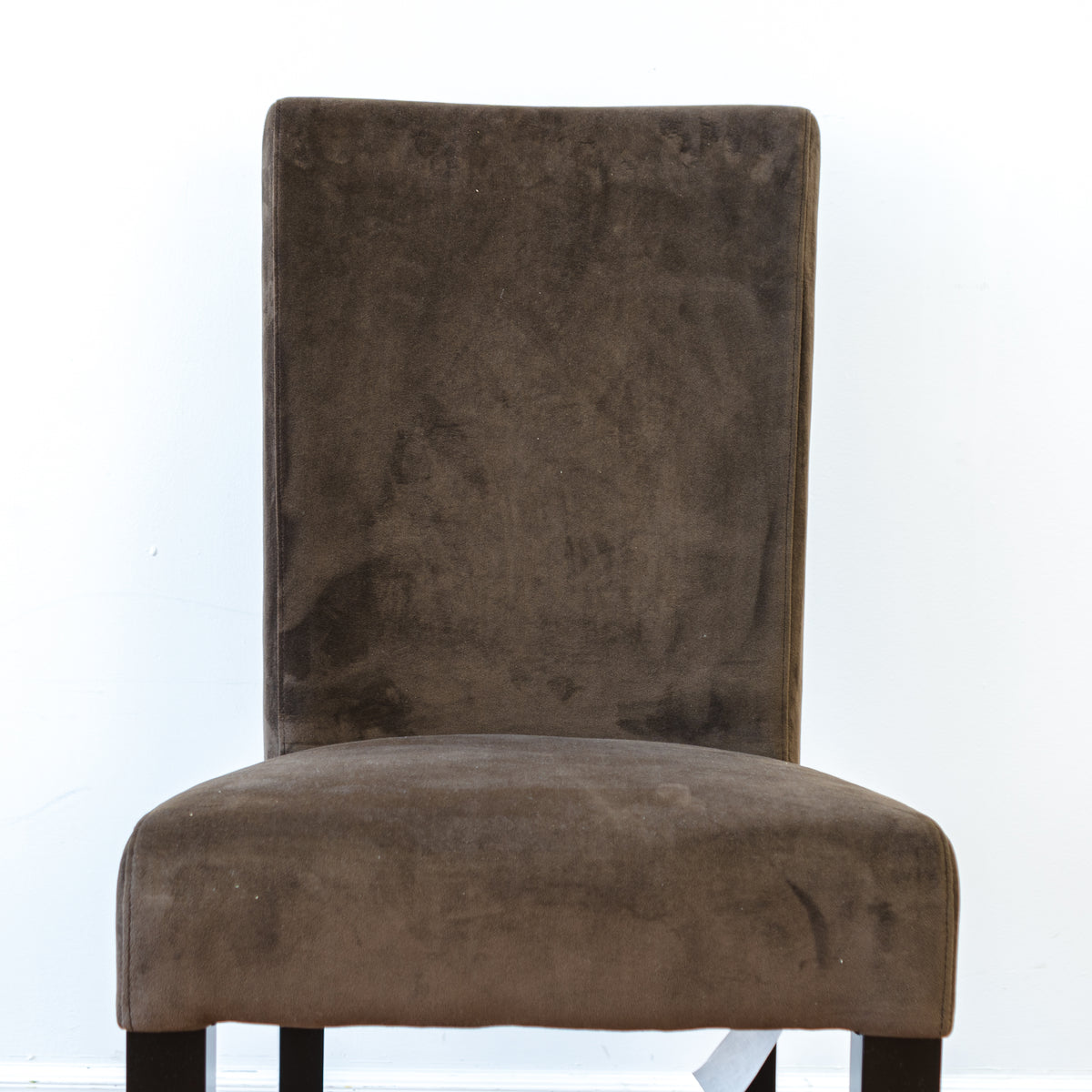 Straight Back Accent Chair in Chocolate Microfibre