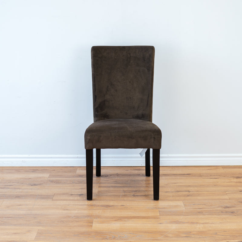 Straight Back Accent Chair in Chocolate Microfibre