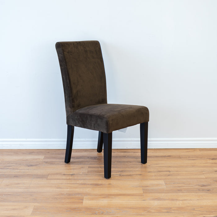 Straight Back Accent Chair in Chocolate Microfibre