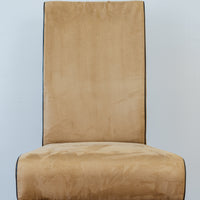 Straight Back Microfiber Accent Chair in Brown