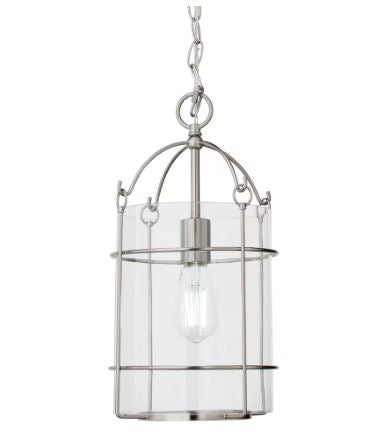 HAMPTON BAY Sutton 1-Light Brushed Nickel Pendant