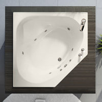 Tandem 60" x 60" Acrylic Corner Bathtub in Biscuit