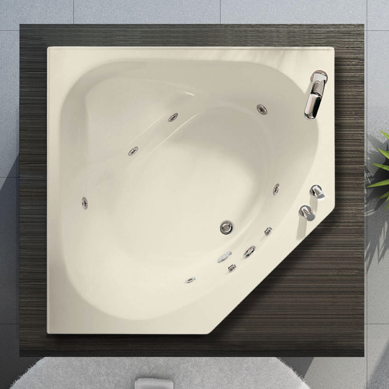 Tandem II 60" x 60" Acrylic Corner Bathtub in Bone