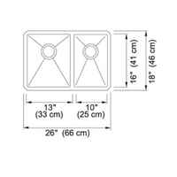 Franke Techna Combination Undermount Sink in Stainless Steel, 26x18-Inch – TCX160-24RH