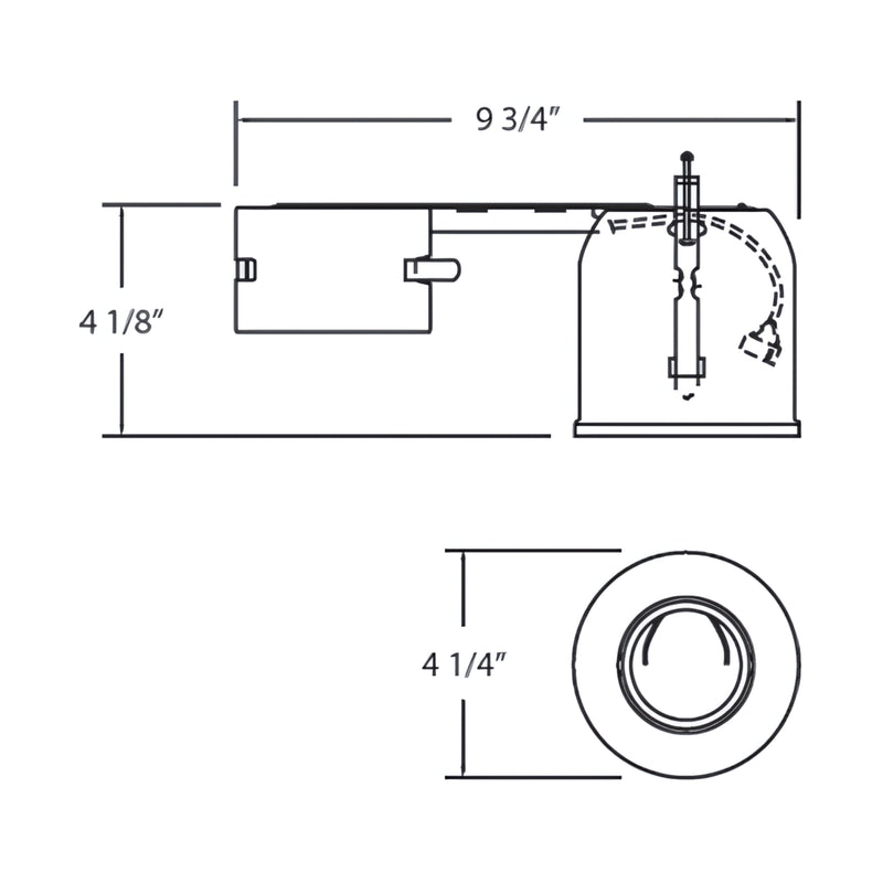 Gimbal Trim with Housing - Satin Nickel - 4" Aperture, 1x50W PAR20 Bulb