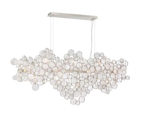 TRENTO Clustered Glass 15-Light Oval Chandelier