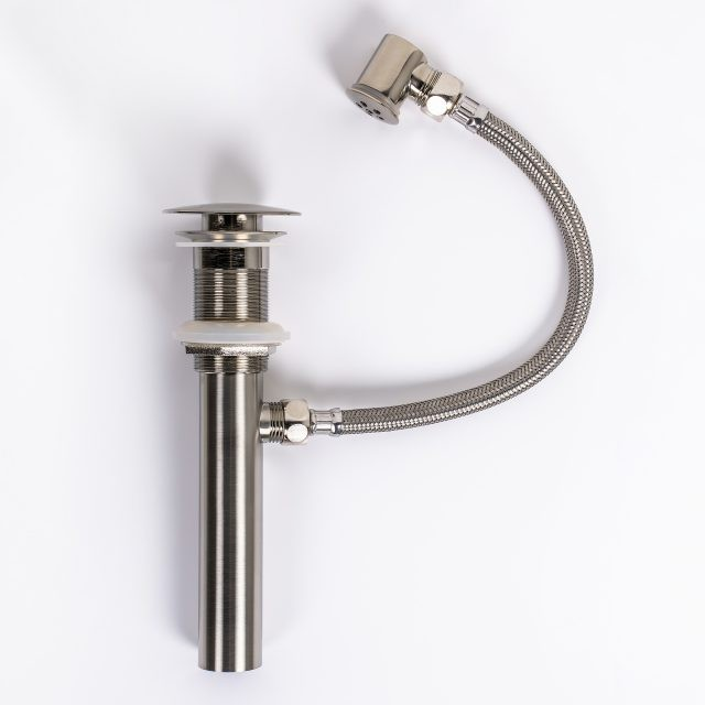 B. Nickel Pop-up Glass Drain & Overflow for Bathroom Sink – TY-5632ST-1