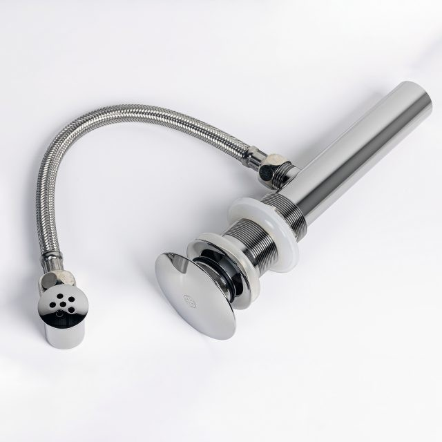 Chrome Pop-up Glass Drain & Overflow for Bathroom Sink – TY-5632C-1
