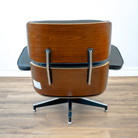 EARL Top Grain Leather Chair - Black/Wood