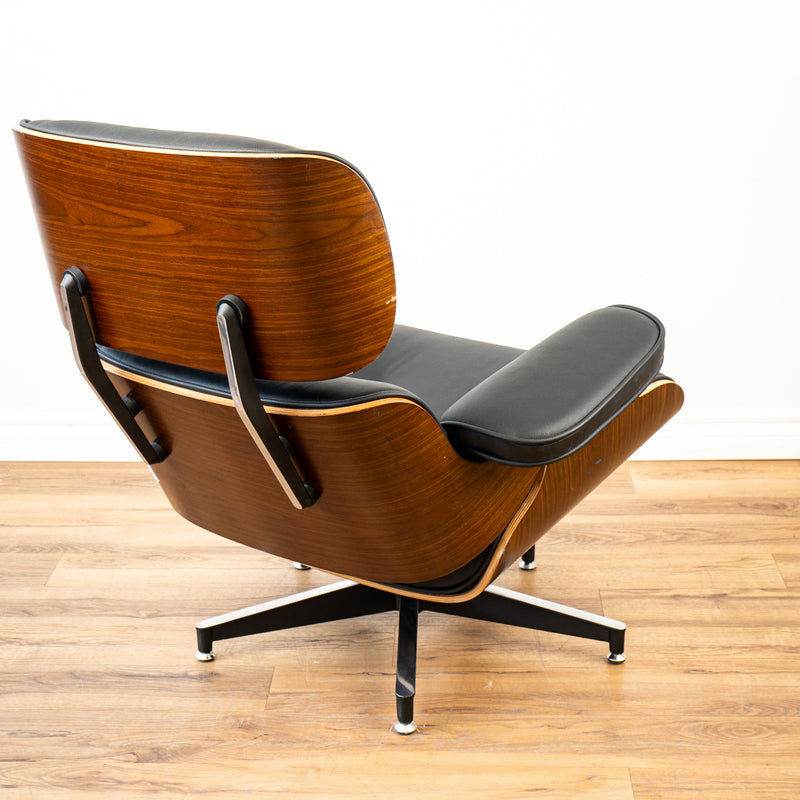 EARL Top Grain Leather Chair - Black/Wood