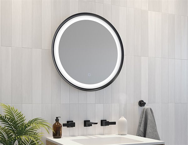 Solis Matte Black LED Mirror