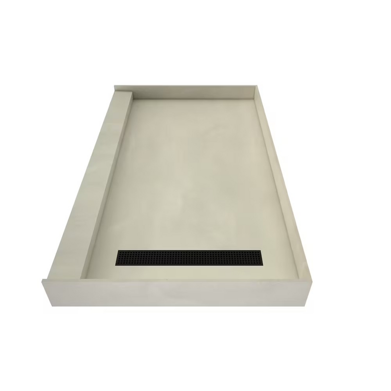 Tile Redi 30 in. x 48 in. Single Threshold Shower Base with Right Drain and Matte Black Trench Grate