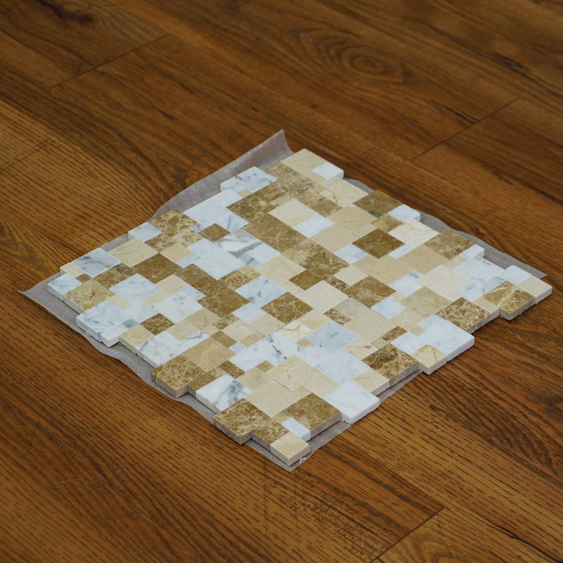11x11-Inch Glossy Stone Mosaic Tile – 11 pcs box covering 9.24 sq ft