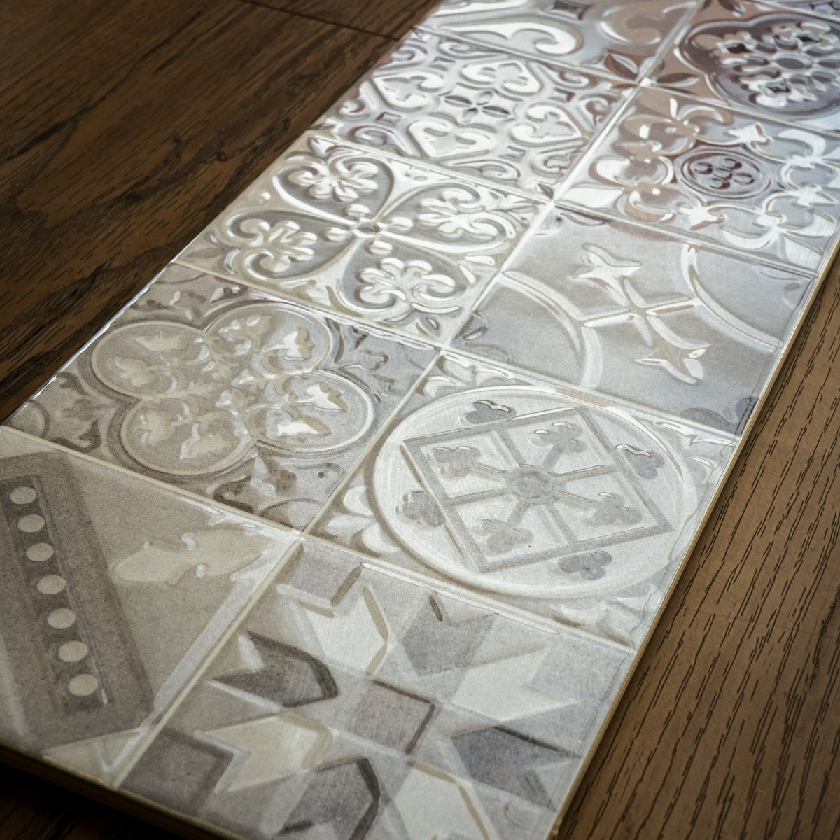 8" x 24" Tau Grisha Silver Tiles  –  11.63 sq. ft. (9 per box)