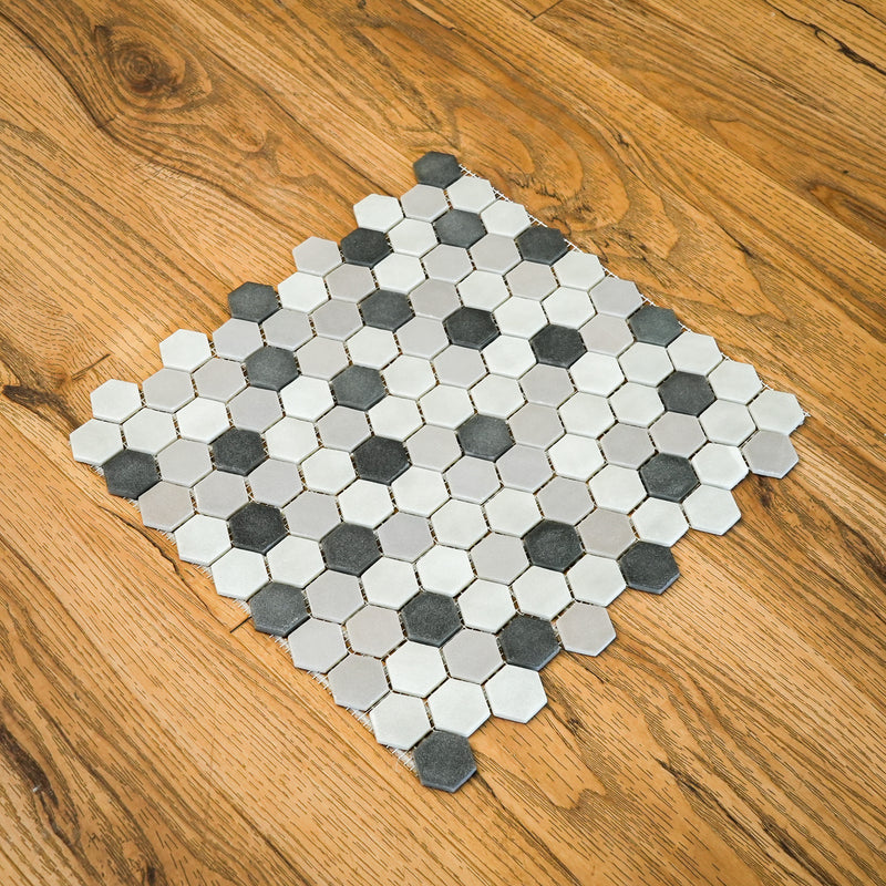 12" x 12" Onix Stoneblend Smoke Malla Mosaic Tiles – 5.63 sq. ft. (6 per box)