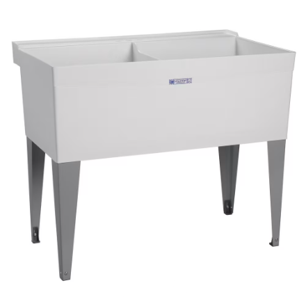 MUSTEE Utilatwin Double Laundry Tub Floor Mount 40 Inch x24 Inch