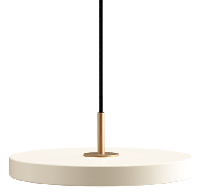 Asteria 1-Light LED Pedant Light in Pearl & Brass