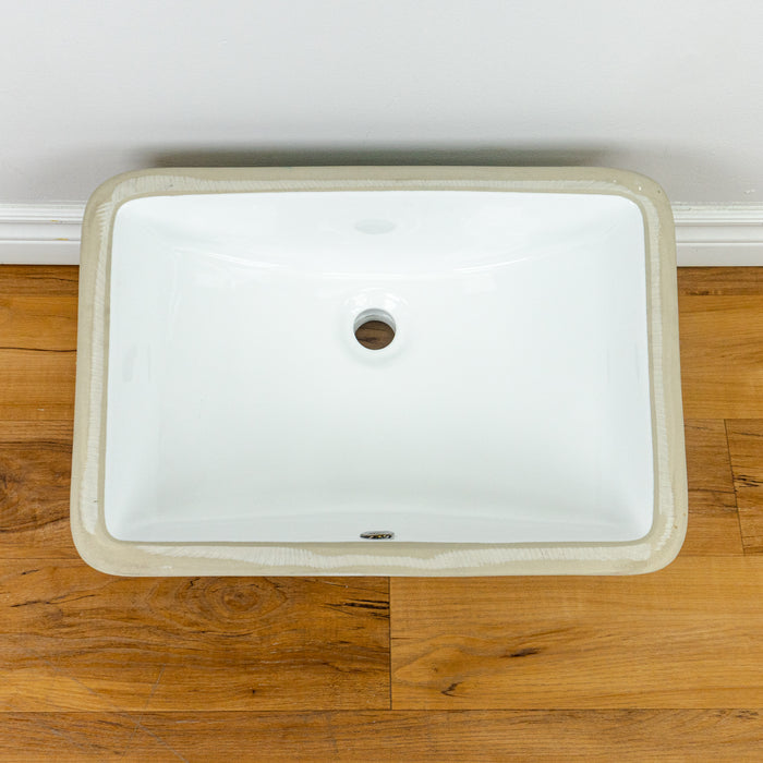 21" Porcelain Undermount Rectangle Sink