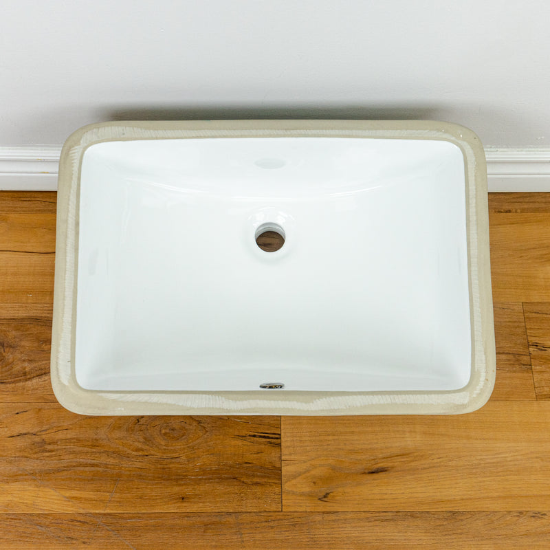 21" Porcelain Undermount Rectangle Sink