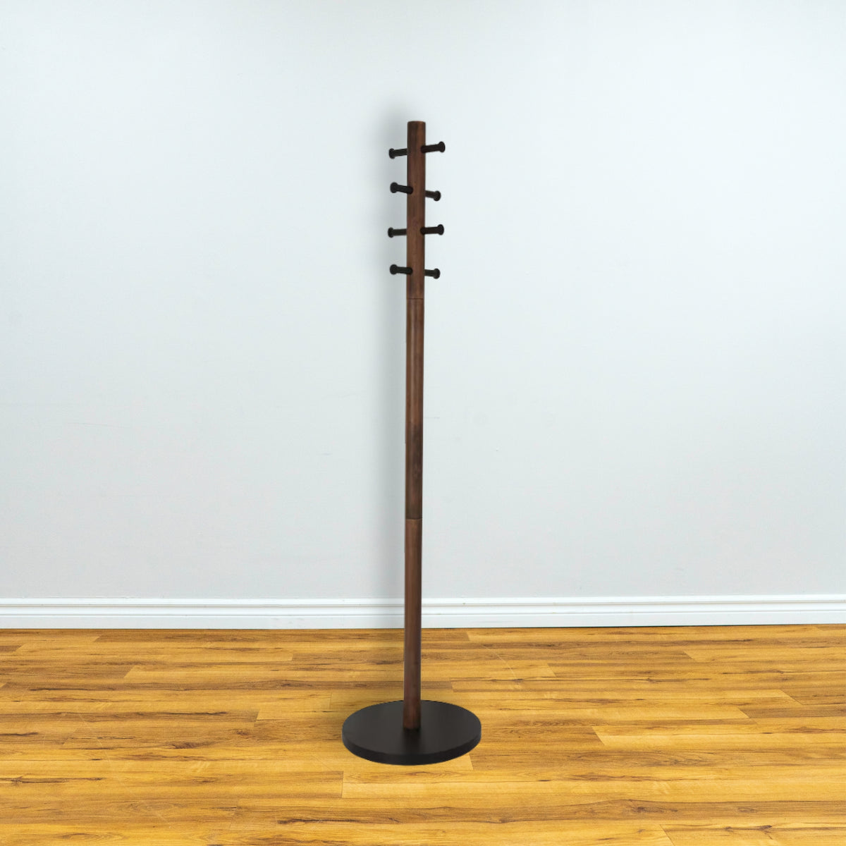 Pillar Coat Rack - Black/Walnut