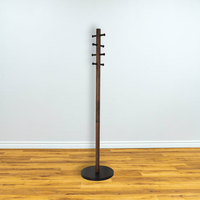 Pillar Coat Rack - Black/Walnut