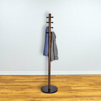 Pillar Coat Rack - Black/Walnut