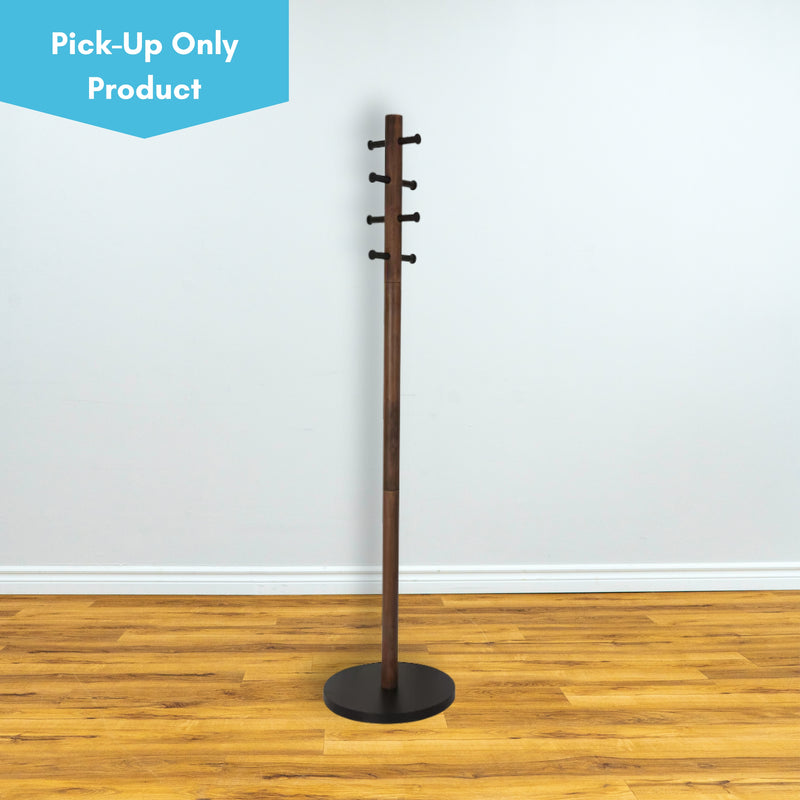 Pillar Coat Rack - Black/Walnut