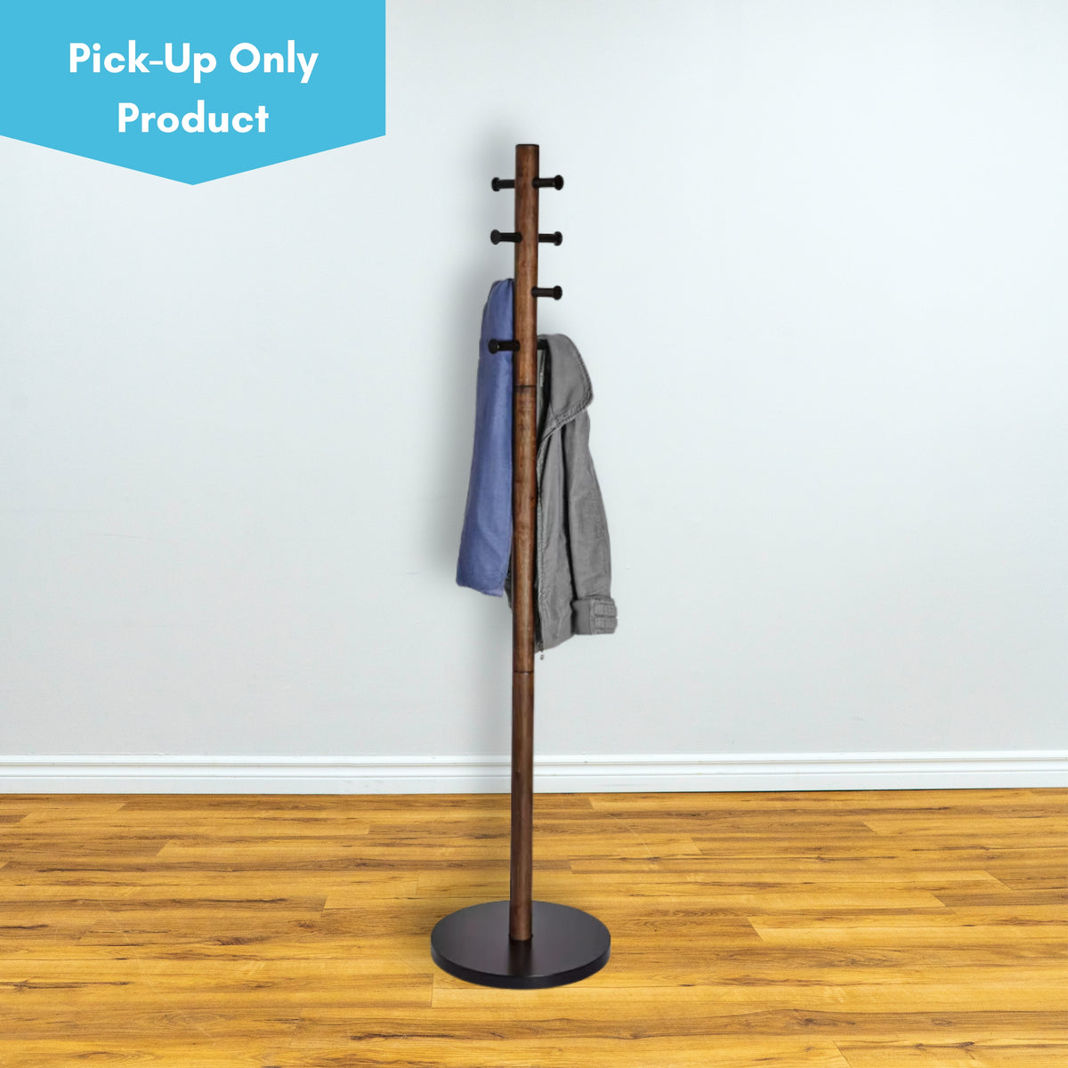 Pillar Coat Rack - Black/Walnut