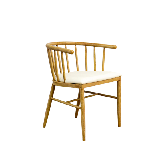 Dante 21.5-Inch W Wood Accent Chair with Cushioned Seat, DC T18