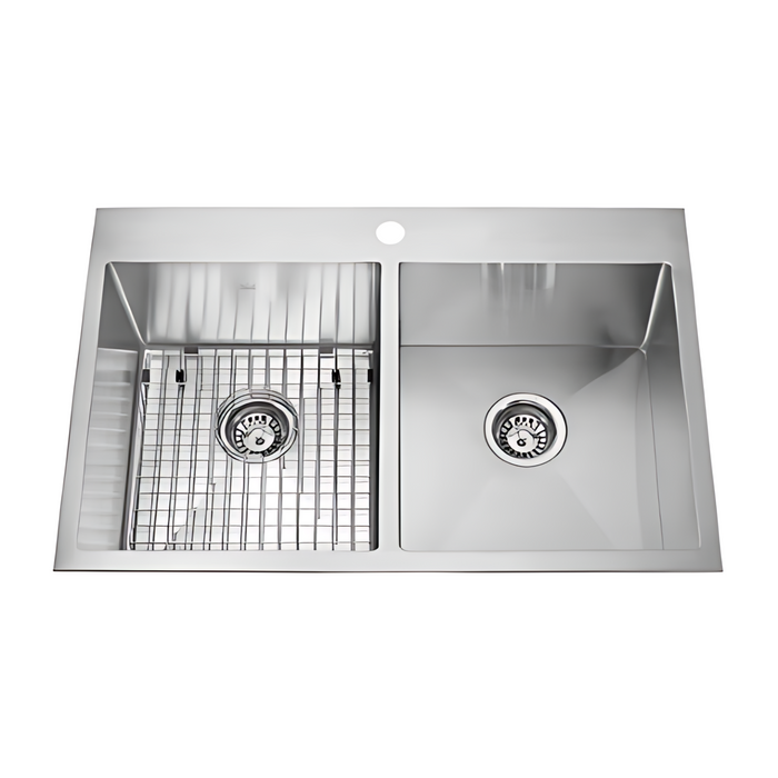 Kindred 31-Inch x 20-Inch Dual Mount Stainless Steel Double Basin Kitchen Sink