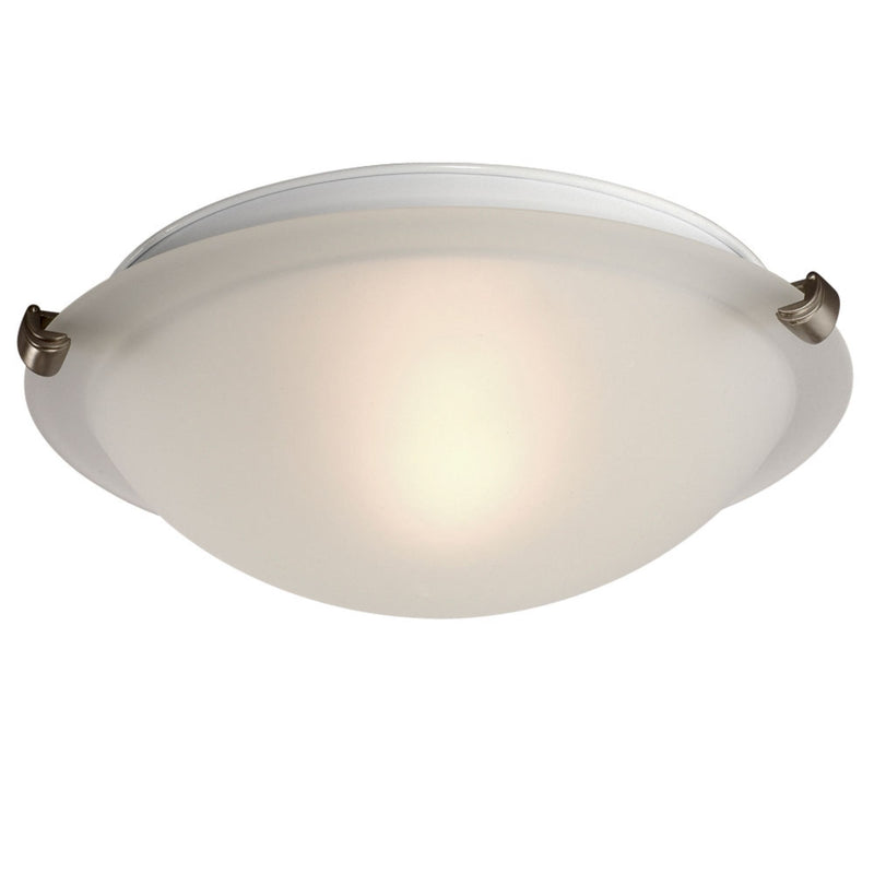 Galaxy 2-Light Flush Mount Ceiling Fixture in Pewter with Frosted Glass, 680112FR-PTR