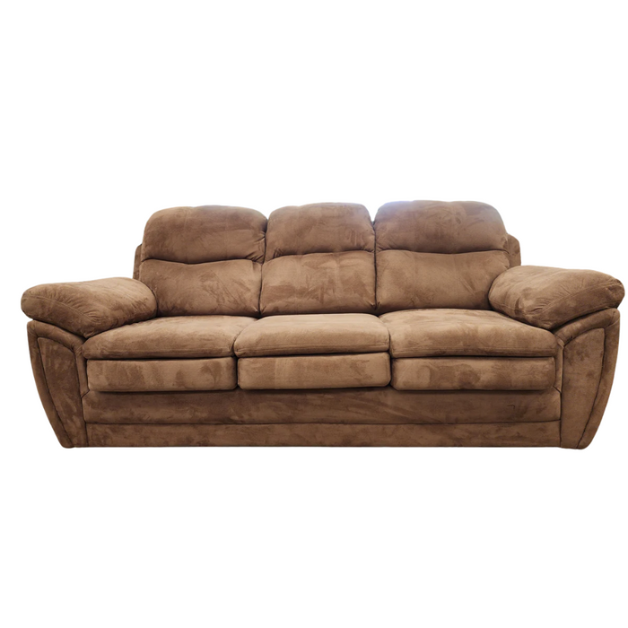 Cozy Brown Upholstered 3 Seater Sofa