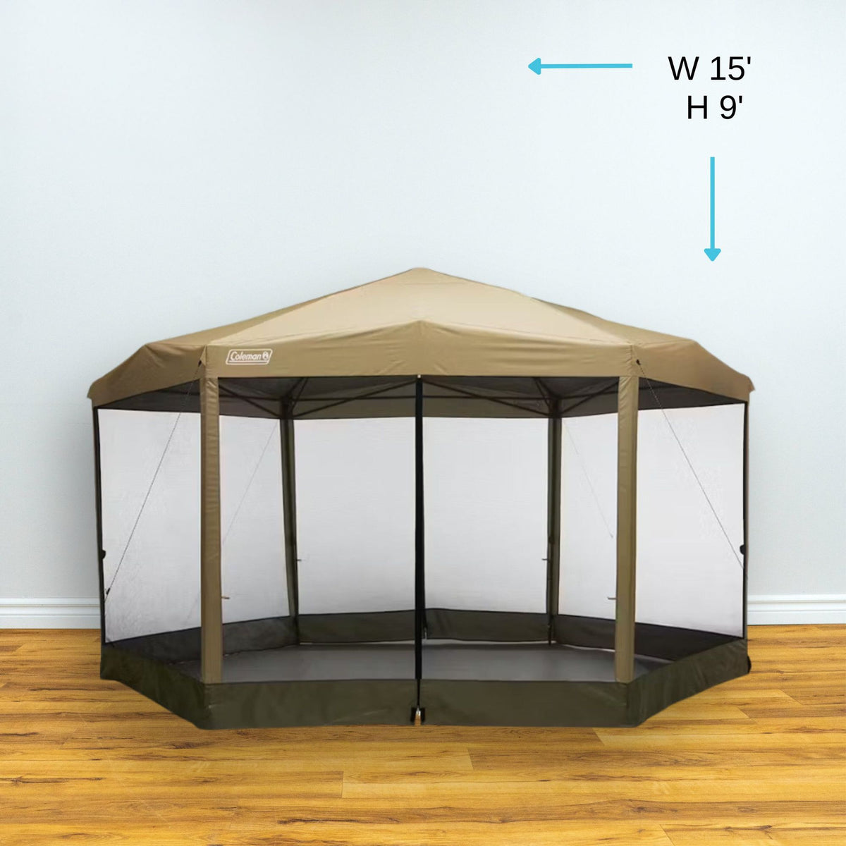 Back Home 15-ft x 13-ft Screen Canopy Tent w/ Light Brown Shade