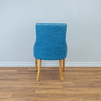 Upholstered Curved Back Accent Chair in Blue