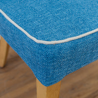 Upholstered Curved Back Accent Chair in Blue