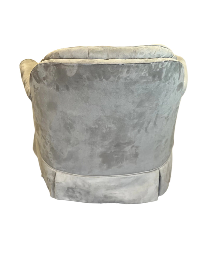 Grey Upholstered Swivel Armchair