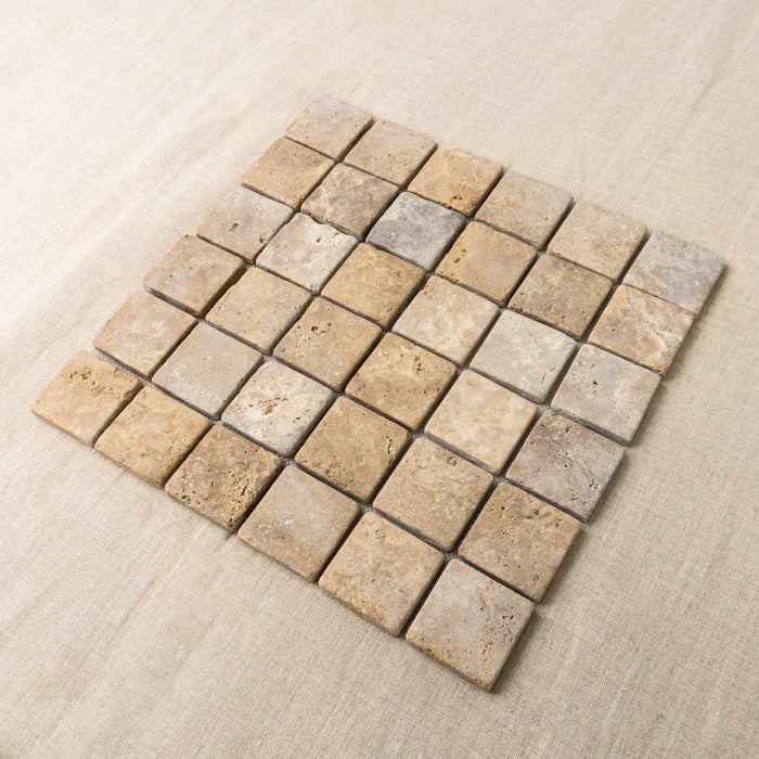 12"x 12" Stone Mosaic Tiles in Beige - 11pcs (11 sq ft/box)