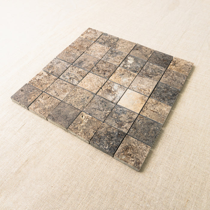 12"x 12" Stone Mosaic Tiles in Chocolate - 11pcs (11 sq ft/box)