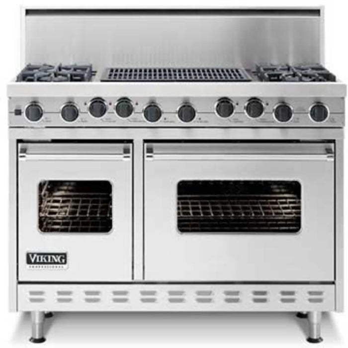 48 Inch Viking Range with Pro-Style Dual-Fuel Range with 6 VSH Pro Sealed Burners