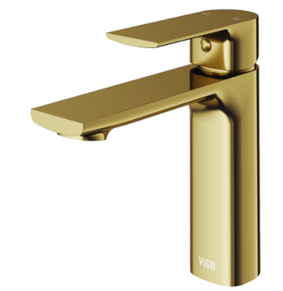 Single Hole Single-Handle Bathroom Faucet in Matte Brushed Gold