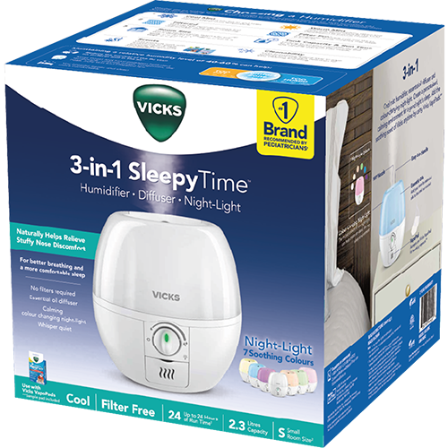 Vicks 3-in-1 sleepy time Humidifier VUL500CV1
