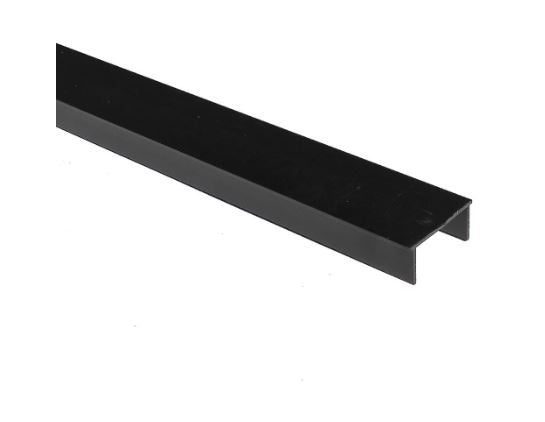 Cap Rail for top of Vertical Slipfence panel Black