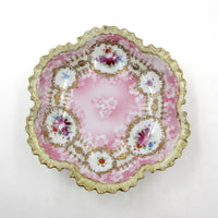Victorian Hand Panted Porcelain Footed Bowl