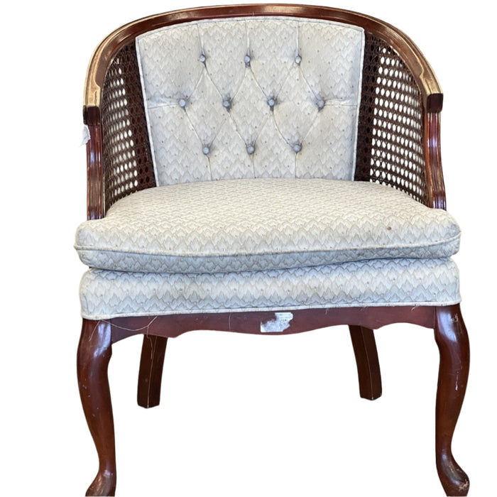 Vintage Cane Tufted Armchair